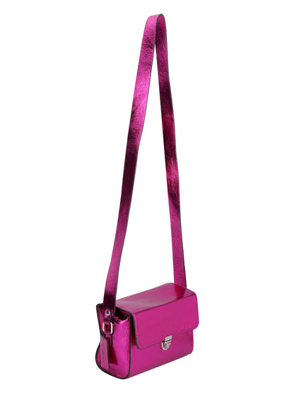 Women’s Metallic Pink Crossbody Sling Bag