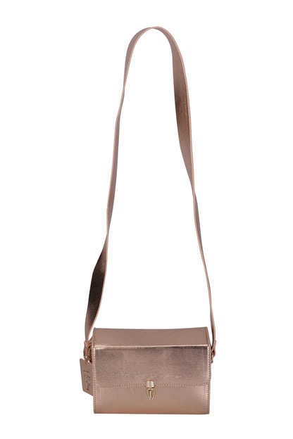 Amica Slexia Women’s Rose Gold Metallic Sling Bag