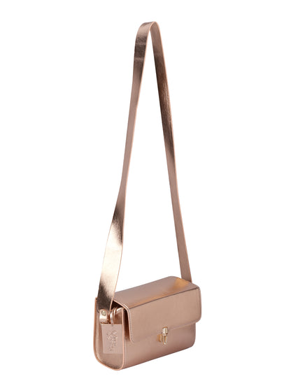 Amica Slexia Women’s Rose Gold Metallic Sling Bag