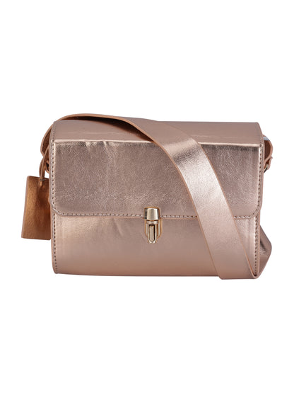 Amica Slexia Women’s Rose Gold Metallic Sling Bag