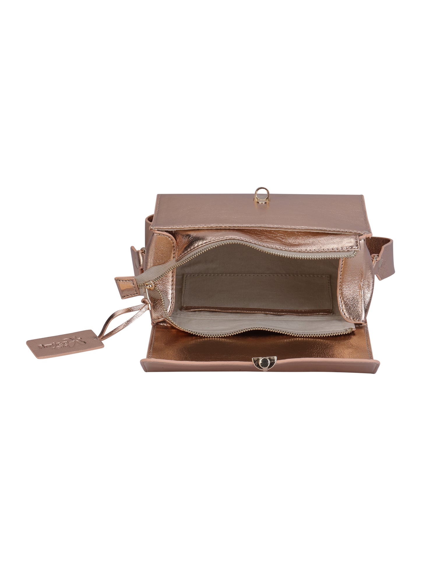 Amica Slexia Women’s Rose Gold Metallic Sling Bag