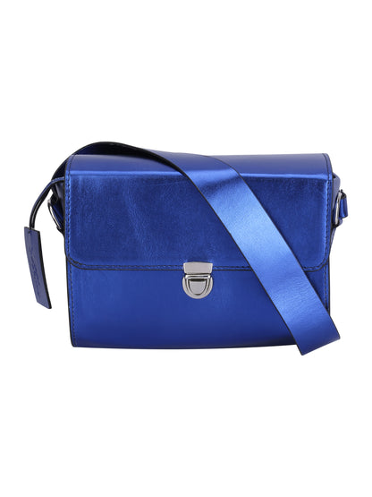 Women’s Metallic Blue Crossbody Sling Bag