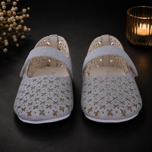 Amica Slexia Girls Silver Glitter Ballerina Flats