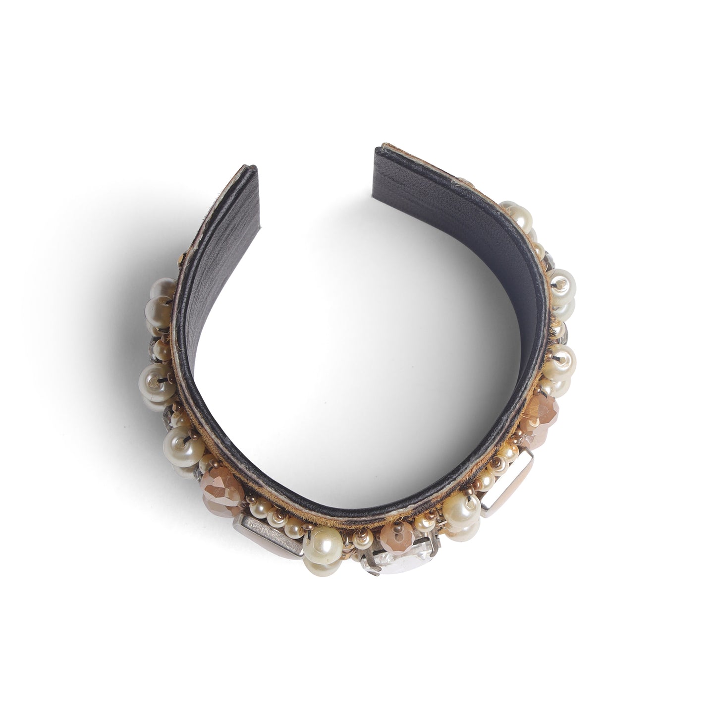 Amica Slexia Leopard Print Embellished Cuff Bangle for Women