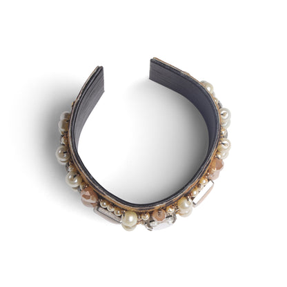 Amica Slexia Leopard Print Embellished Cuff Bangle for Women