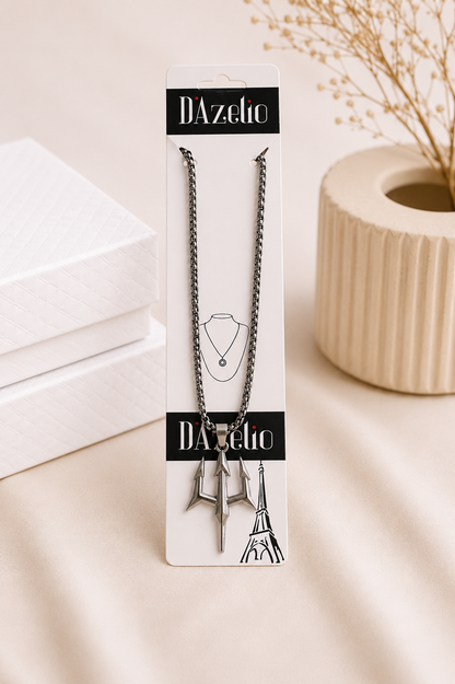 Dazelio Trident Stainless Steel Pendant Necklace for Men