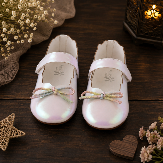 Amicaslexia Kids Pearl White Ballerina Shoes for Girls