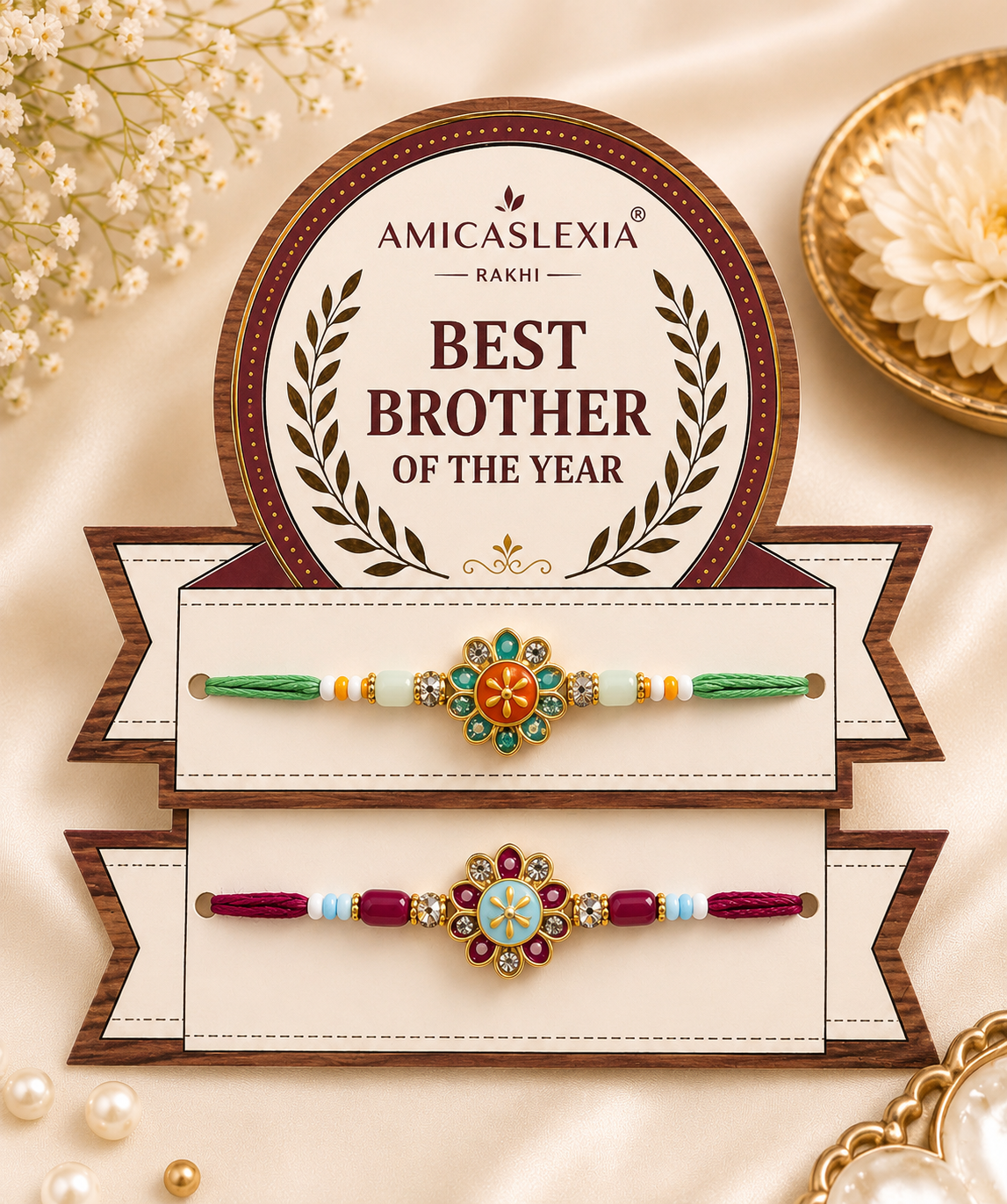 Amica Slexia Set of 2 Designer Rakhis for Brother