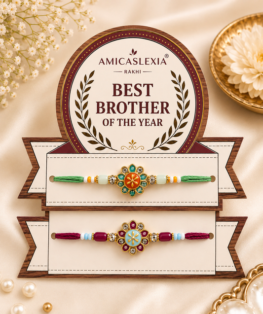 Amica Slexia Set of 2 Designer Rakhis for Brother
