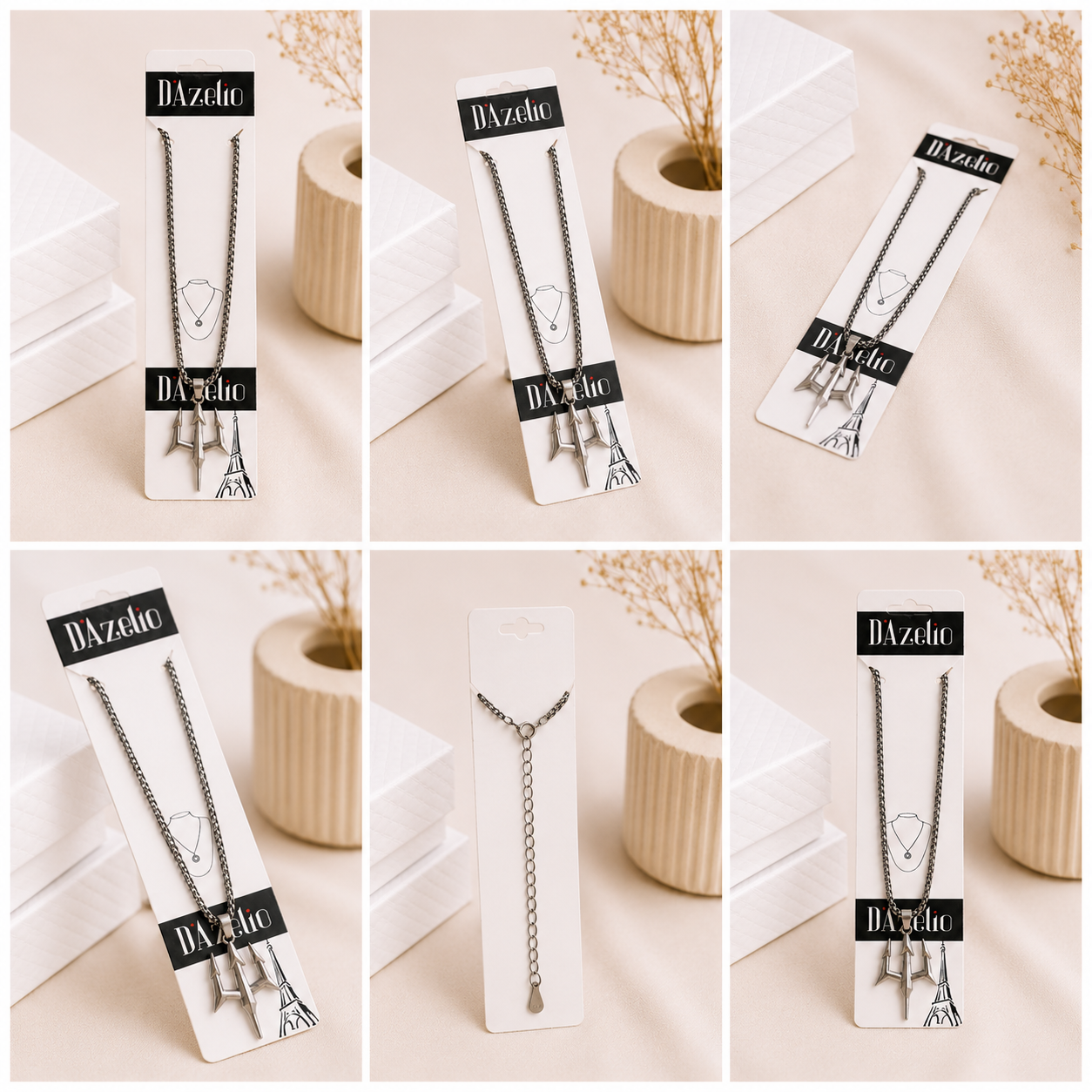 Dazelio Trident Stainless Steel Pendant Necklace for Men