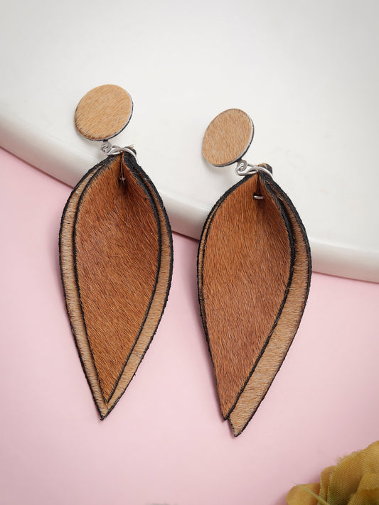 Women’s Leaf-Shaped Drop Earrings