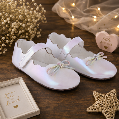 Amicaslexia Kids Pearl White Ballerina Shoes for Girls