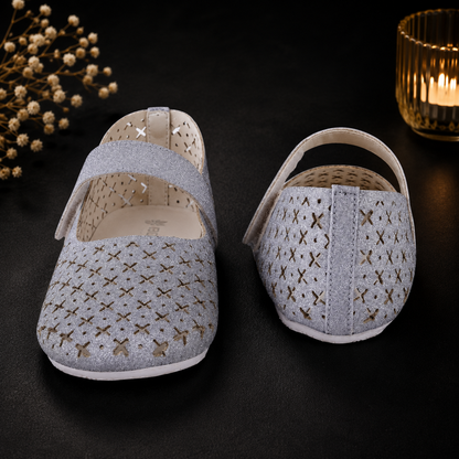 Amica Slexia Girls Silver Glitter Ballerina Flats