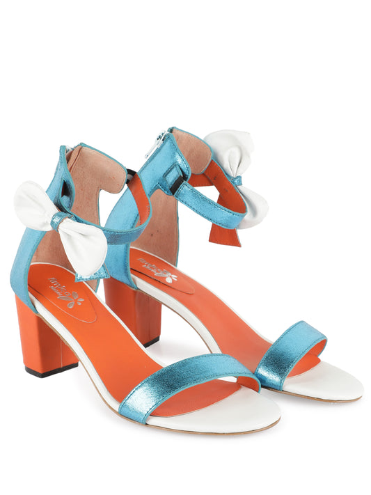 Nova Blue With Orange 3-inches Heels