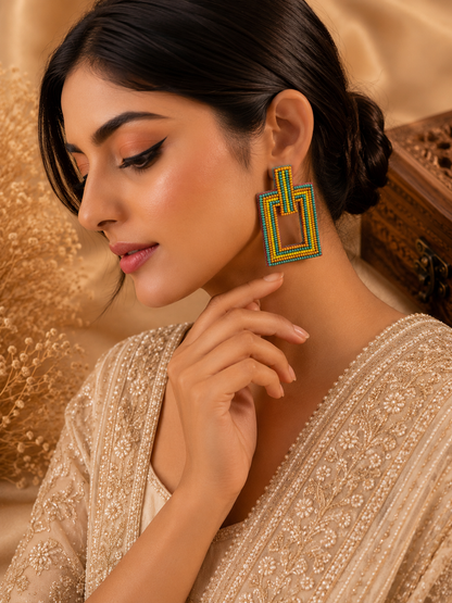 Multicolor Beaded Statement Earrings
