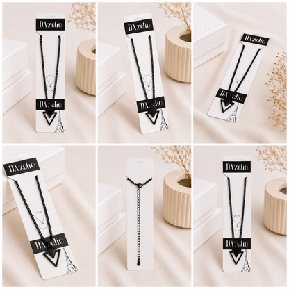 Dazelio Black Geometric Triangle Pendant Necklace for Men