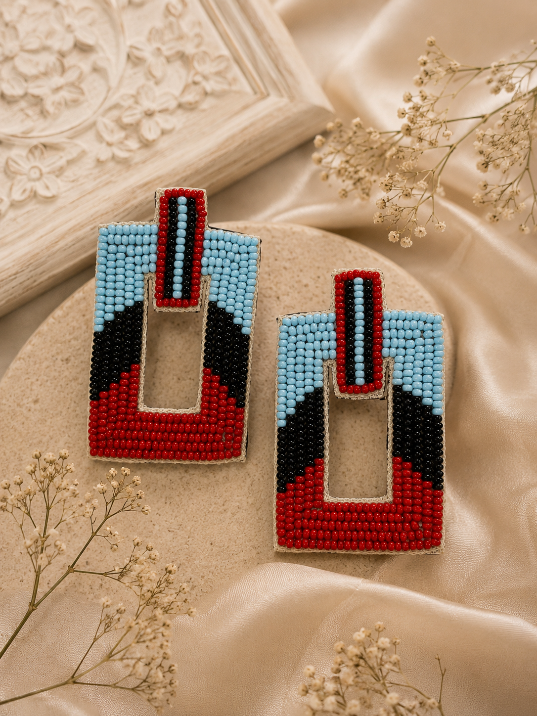 Amicaslexia Handmade Beaded Statement Earrings