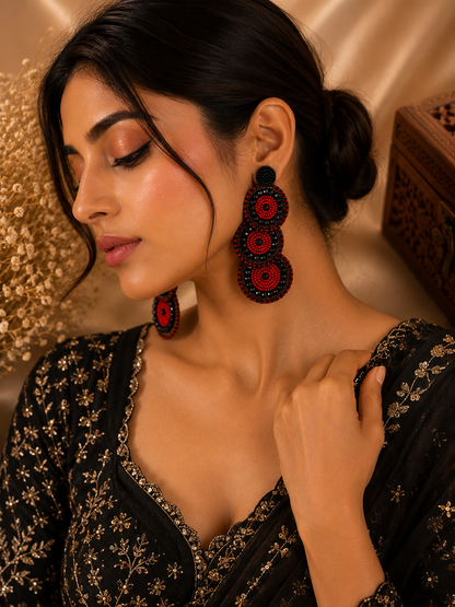 AmicaSlexia Scarlet Noir Beaded Statement Earrings