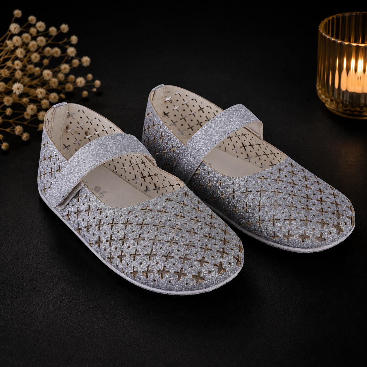 Amica Slexia Girls Silver Glitter Ballerina Flats