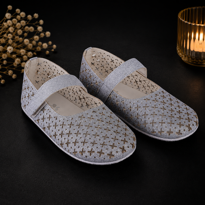 Amica Slexia Girls Silver Glitter Ballerina Flats