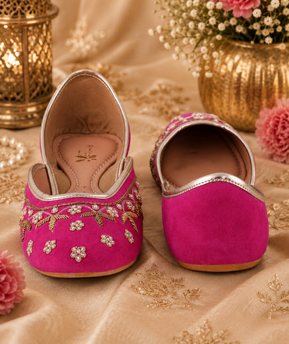 Women’s Rani Pink Embroidered Ballerinas