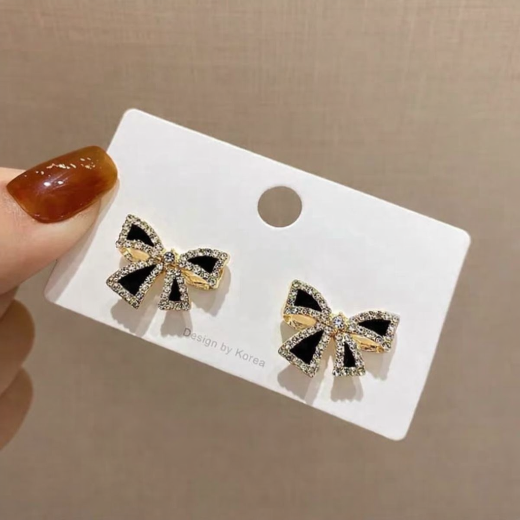 Dazelio Korean Bow Stud Earrings