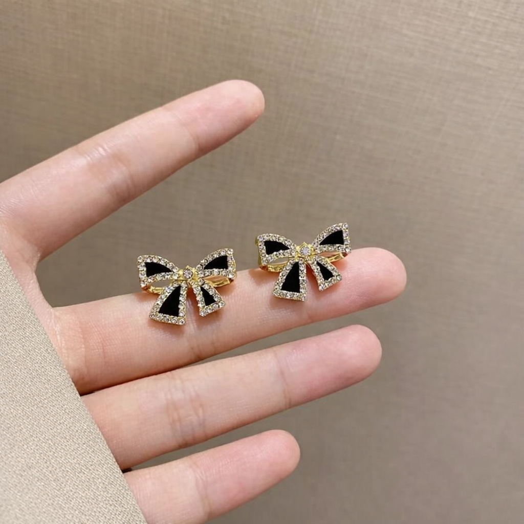 Dazelio Korean Bow Stud Earrings