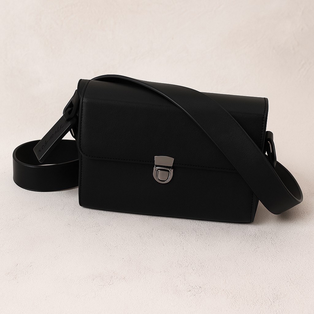 Women’s Black Leather Crossbody Sling Bag
