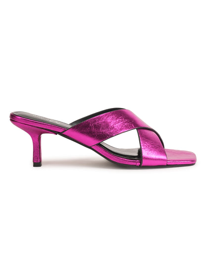 Women’s Metallic Pink Heels Sandals