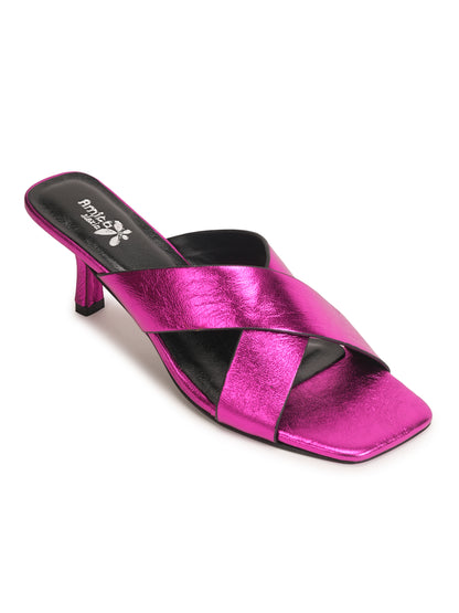Women’s Metallic Pink Heels Sandals