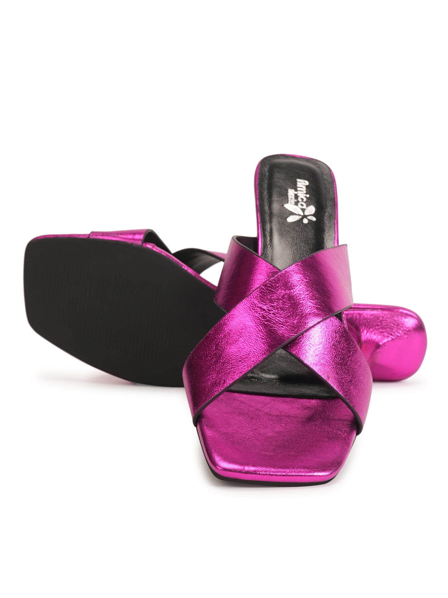 Women’s Metallic Pink Heels Sandals