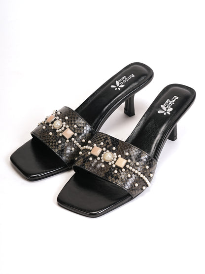 Amica Slexia Women’s Black Embellished Slip-On Flats