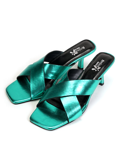 Amica Slexia Women’s Metallic Green Heels