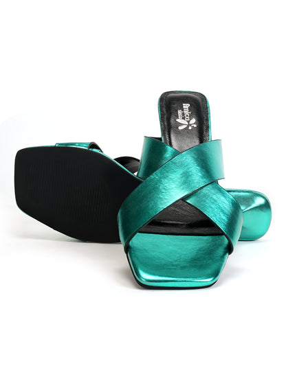 Amica Slexia Women’s Metallic Green Heels