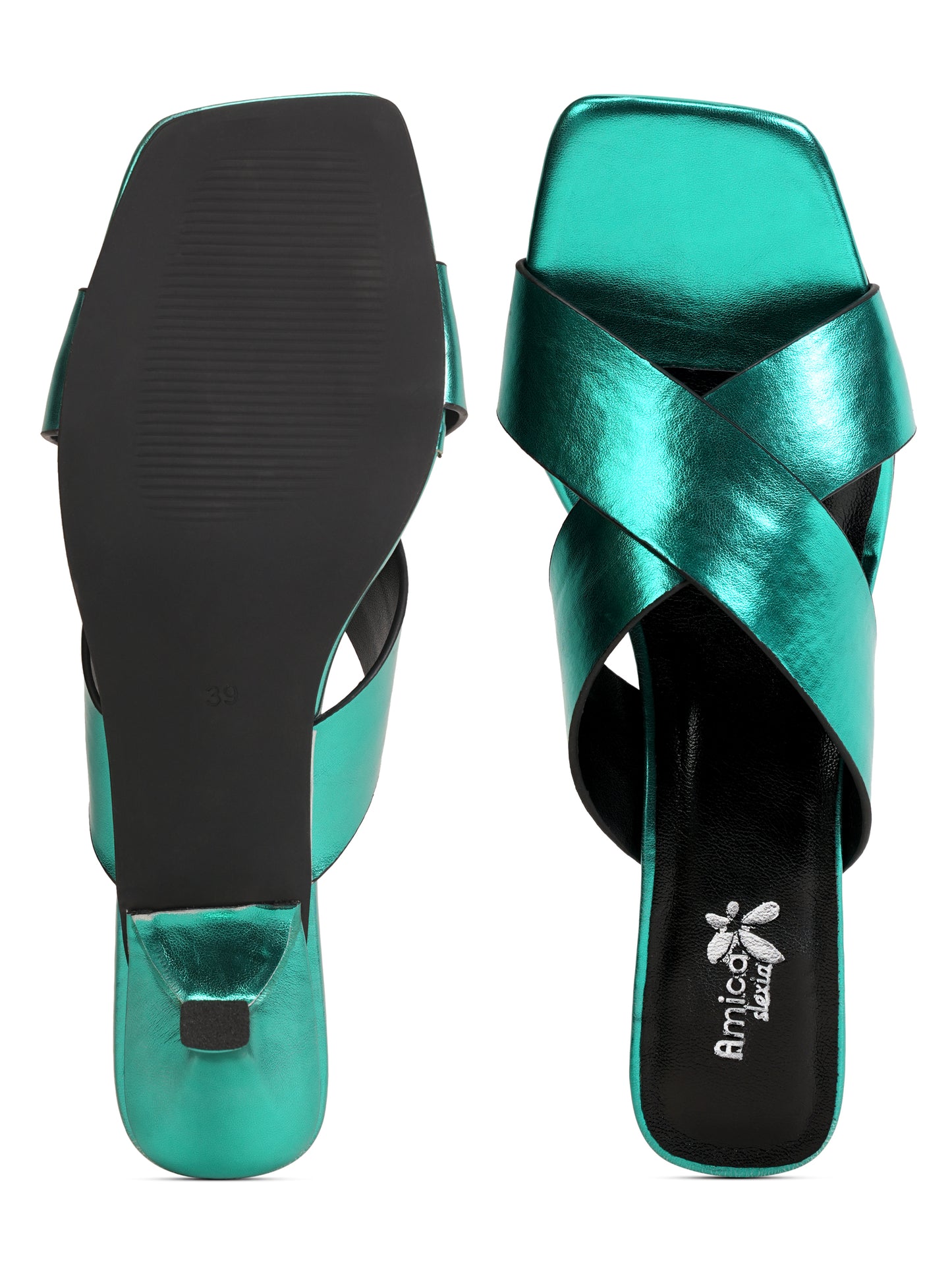 Amica Slexia Women’s Metallic Green Heels