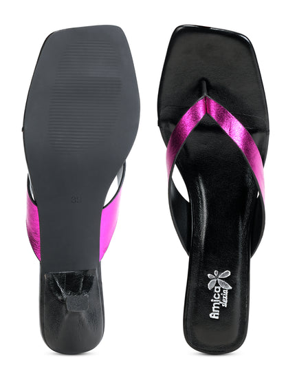 Trendy Square Toe Heels for Party, Festive & Casual Wear