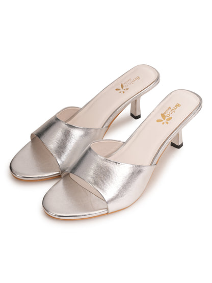 Amica Slexia Women’s Metallic Silver Heels