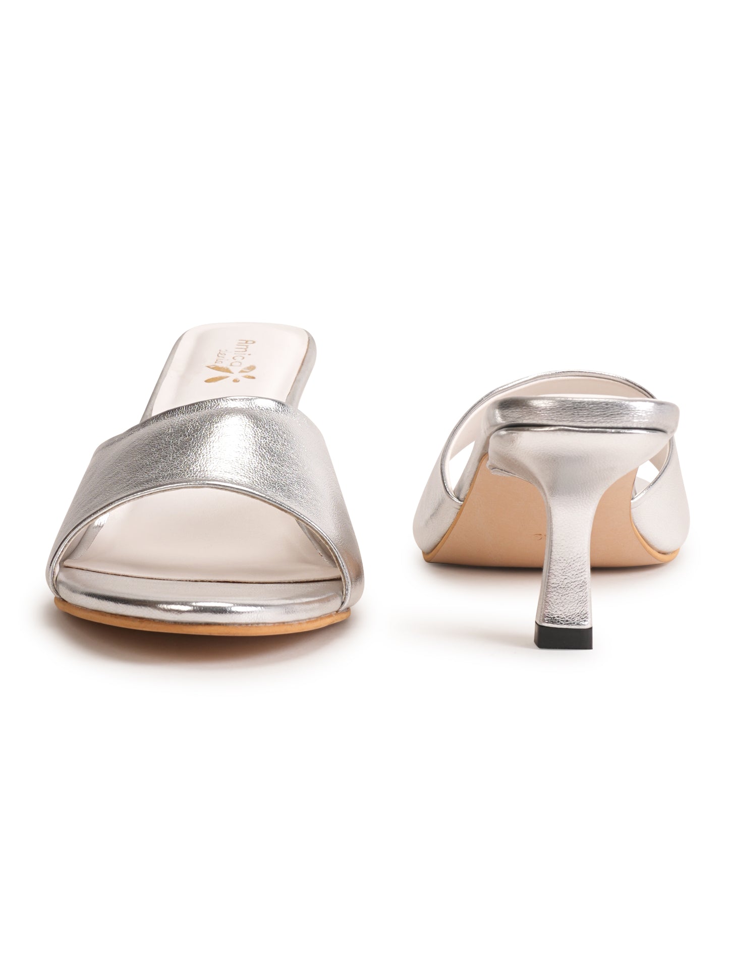 Amica Slexia Women’s Metallic Silver Heels