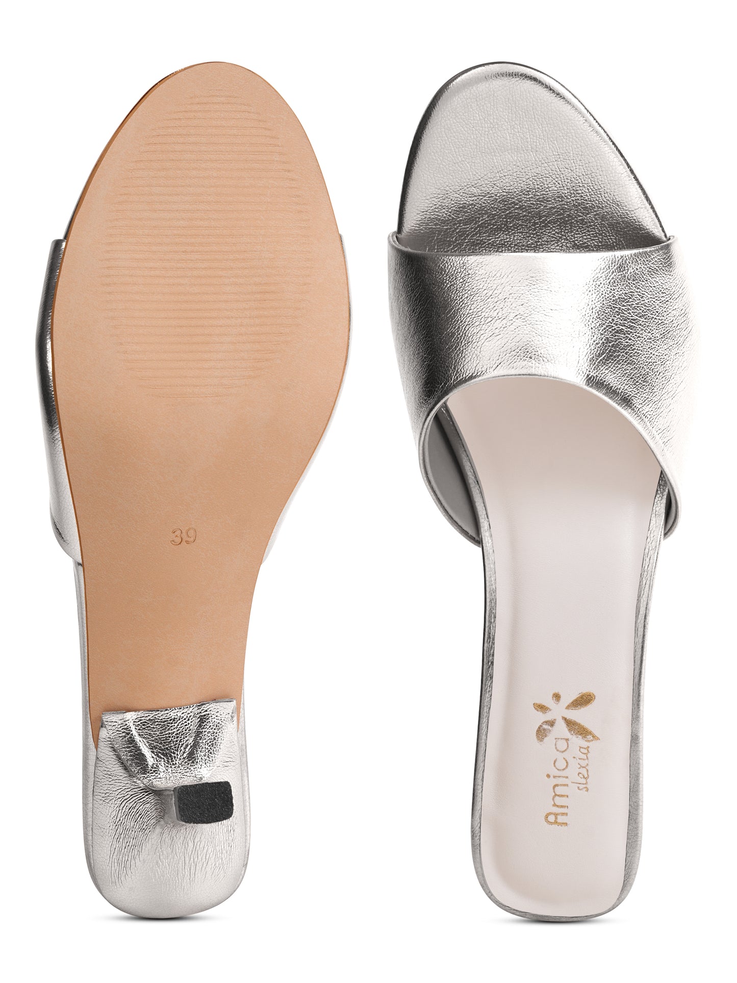 Amica Slexia Women’s Metallic Silver Heels