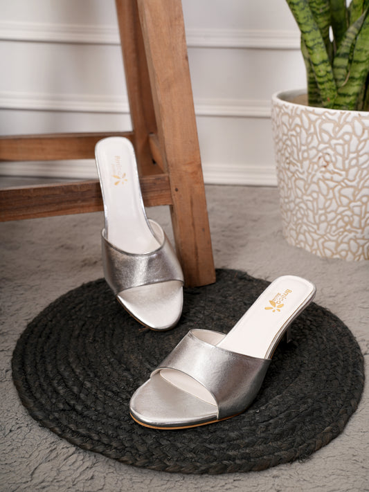Amica Slexia Women’s Metallic Silver Heels