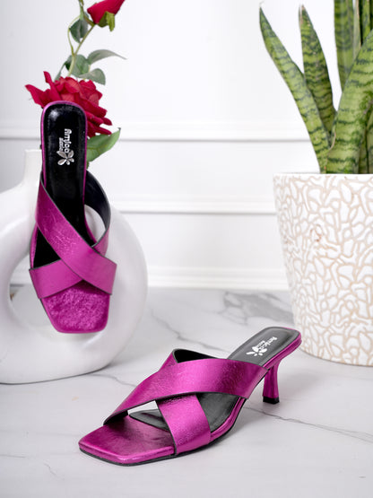 Women’s Metallic Pink Heels Sandals
