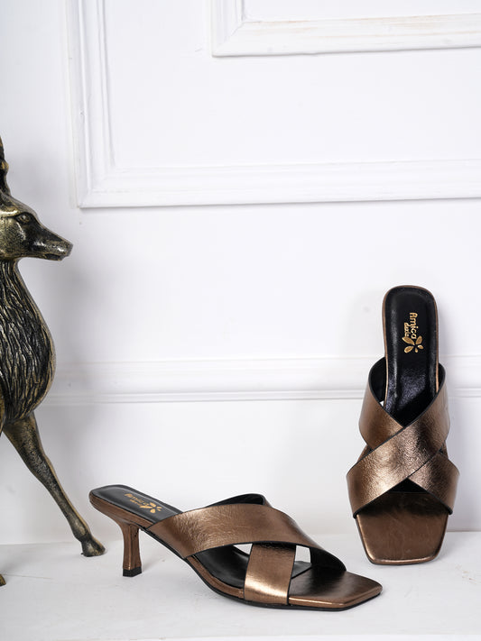 Amica Slexia Women’s Metallic Bronze Heels