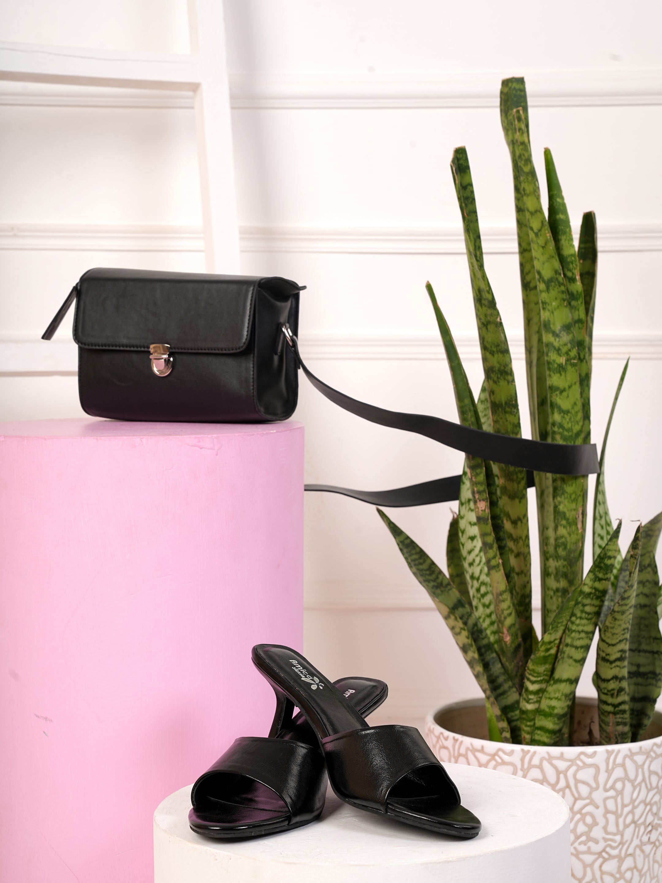 Women’s Black Heels & Handbag Combo – Classic Elegance for Every Occasion