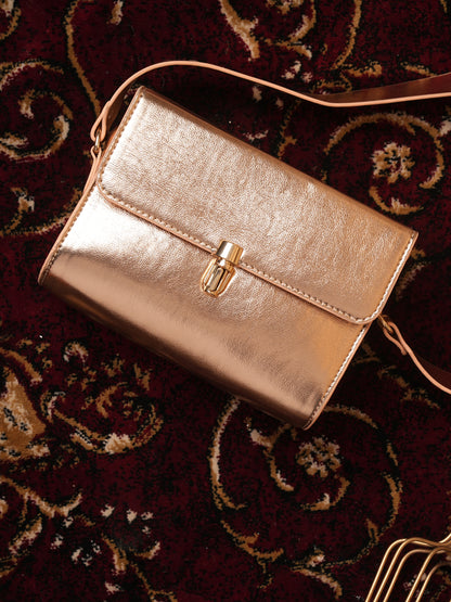 Amica Slexia Women’s Golden Metallic Sling Bag