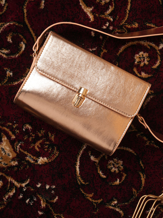 Amica Slexia Women’s Golden Metallic Sling Bag