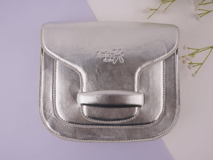 AMICA SLEXIA SILVER FLATS & CLUTCH