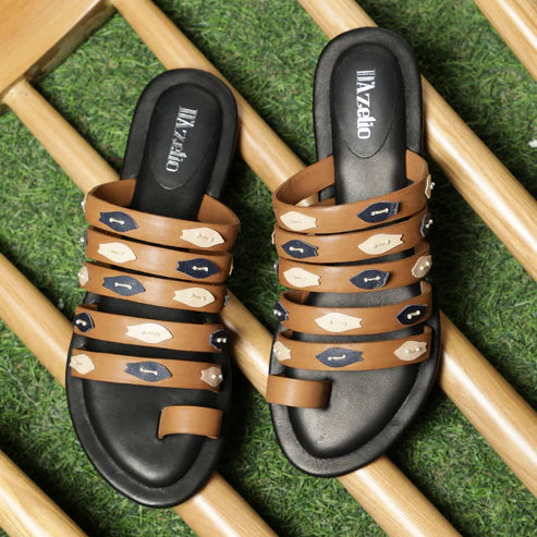 Women’s Multi-Strap Flat Sandals with Toe Ring