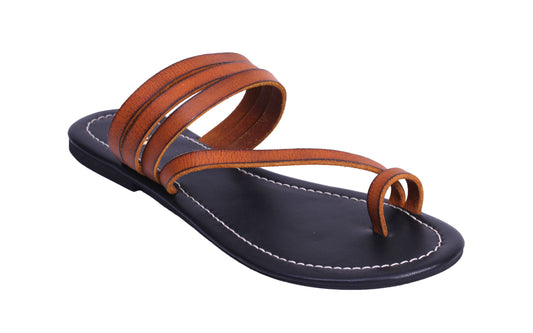 Leather brown sandal