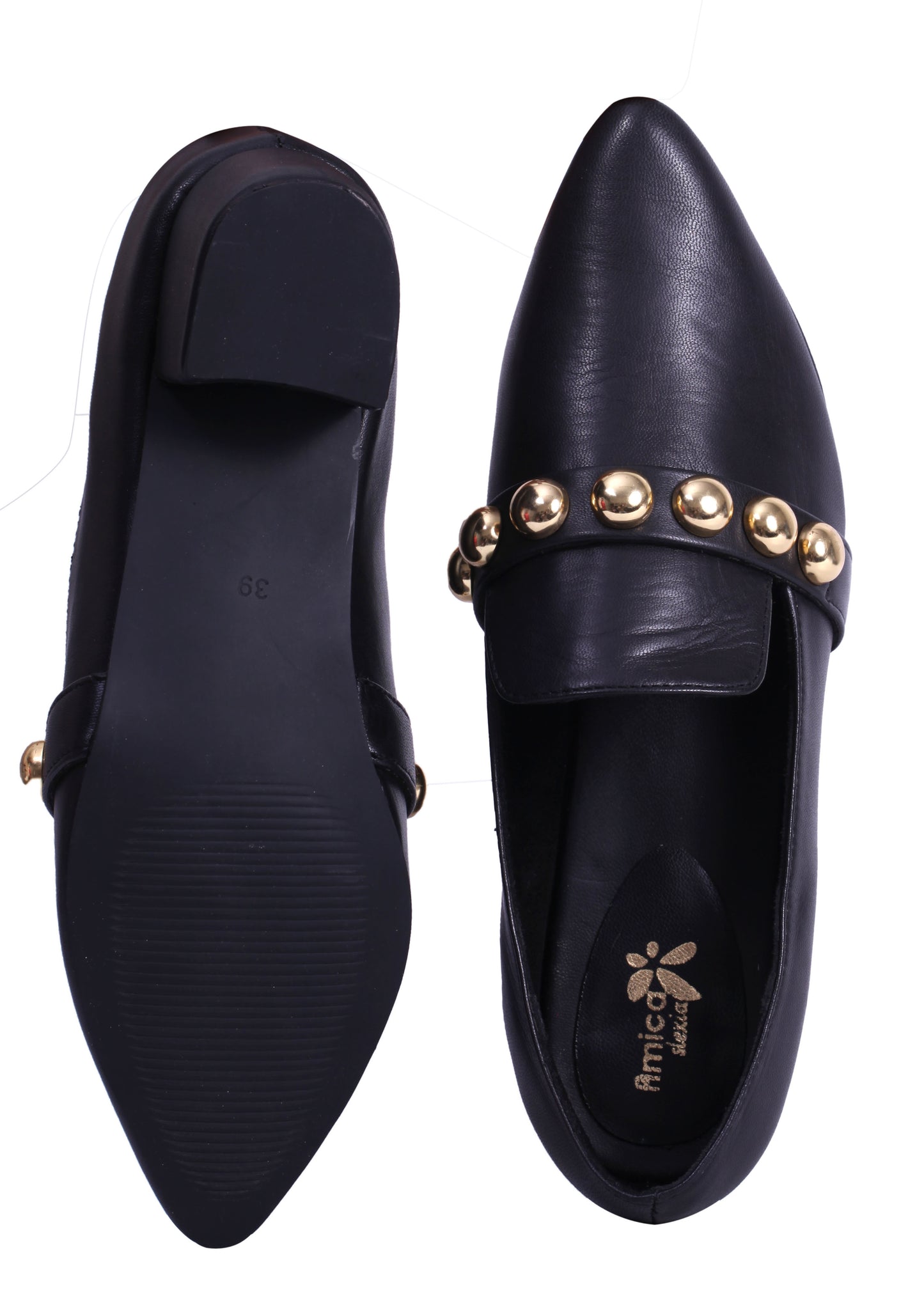 Black Mules with stud