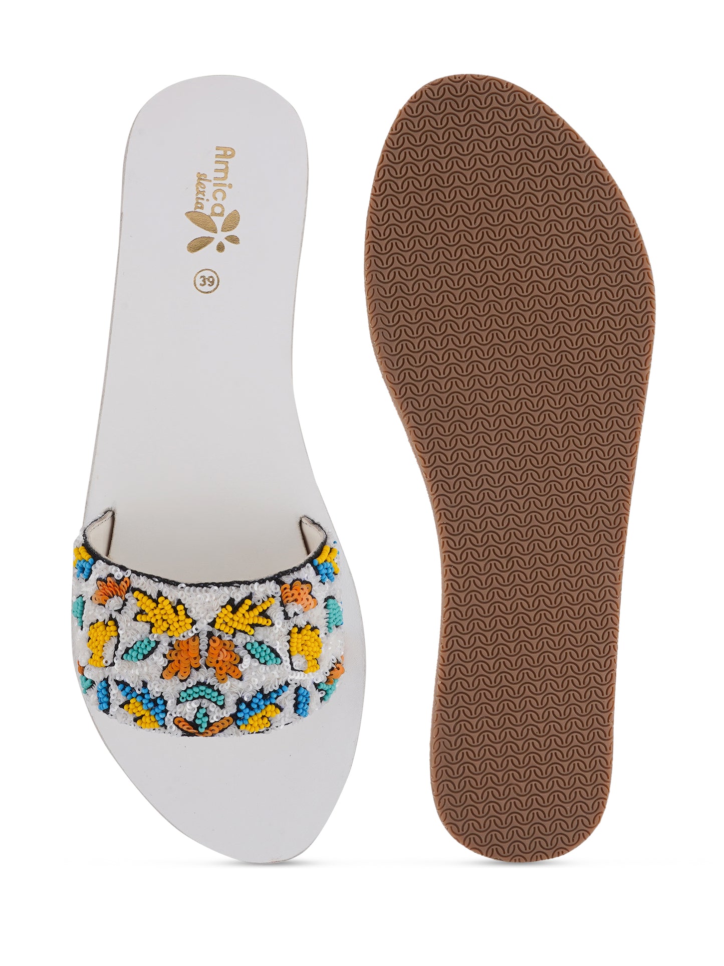 AMICA SLEXIA EMBRODIERY FLATS & CLUTCH